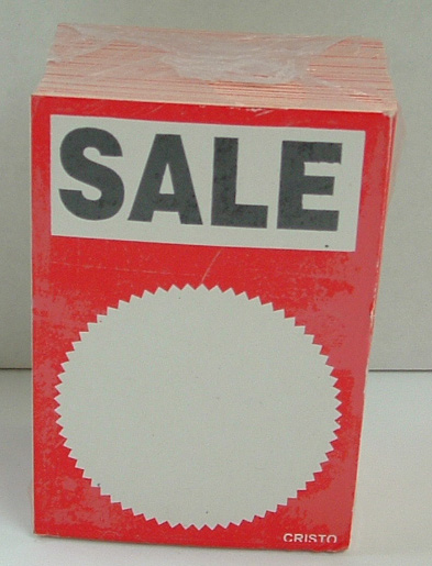 Shop Sign Sale Small 60x50mm Pack 100